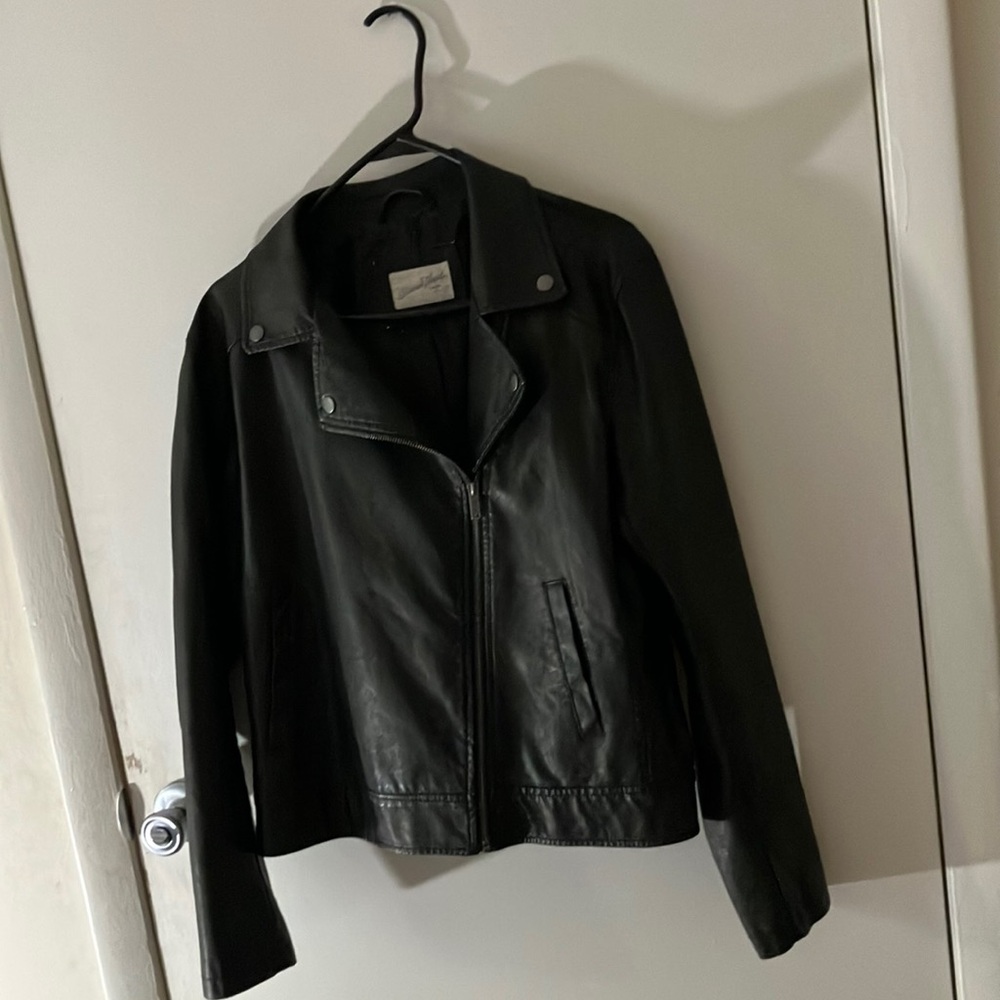 Universal Thread Black Leather Biker Jacket - image 1